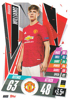 Brandon Williams Manchester United 2020/21 Topps Match Attax CL #MNU08